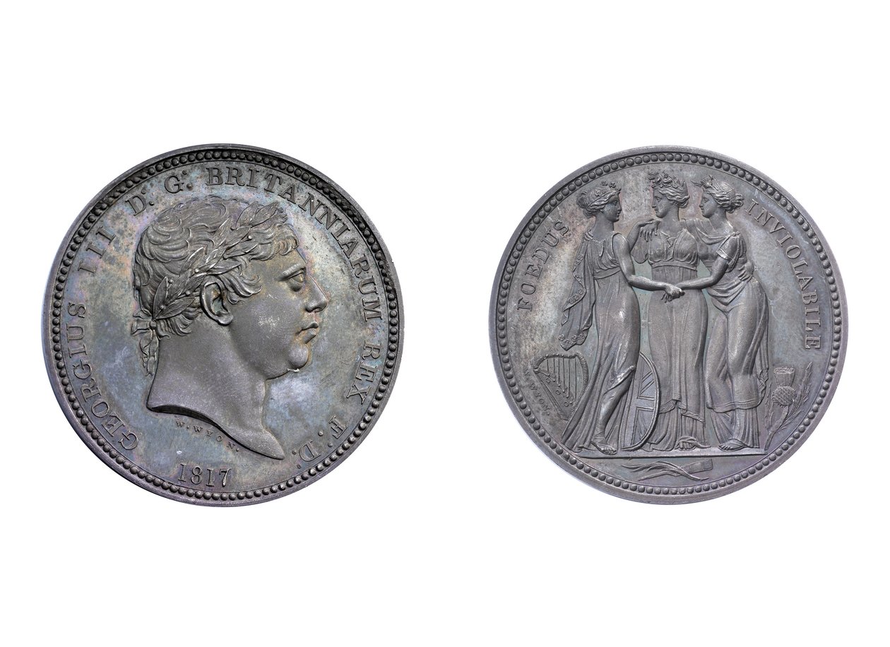 Kolmen armon kruunu, 1817 (metalli) tekijältä William Wyon