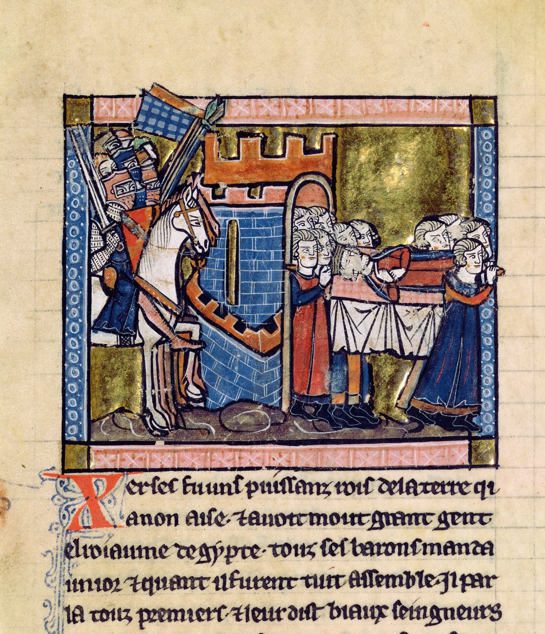 Fr.2630 f.102 Edessan kansalaiset osoittavat kunnioitusta Estoire d