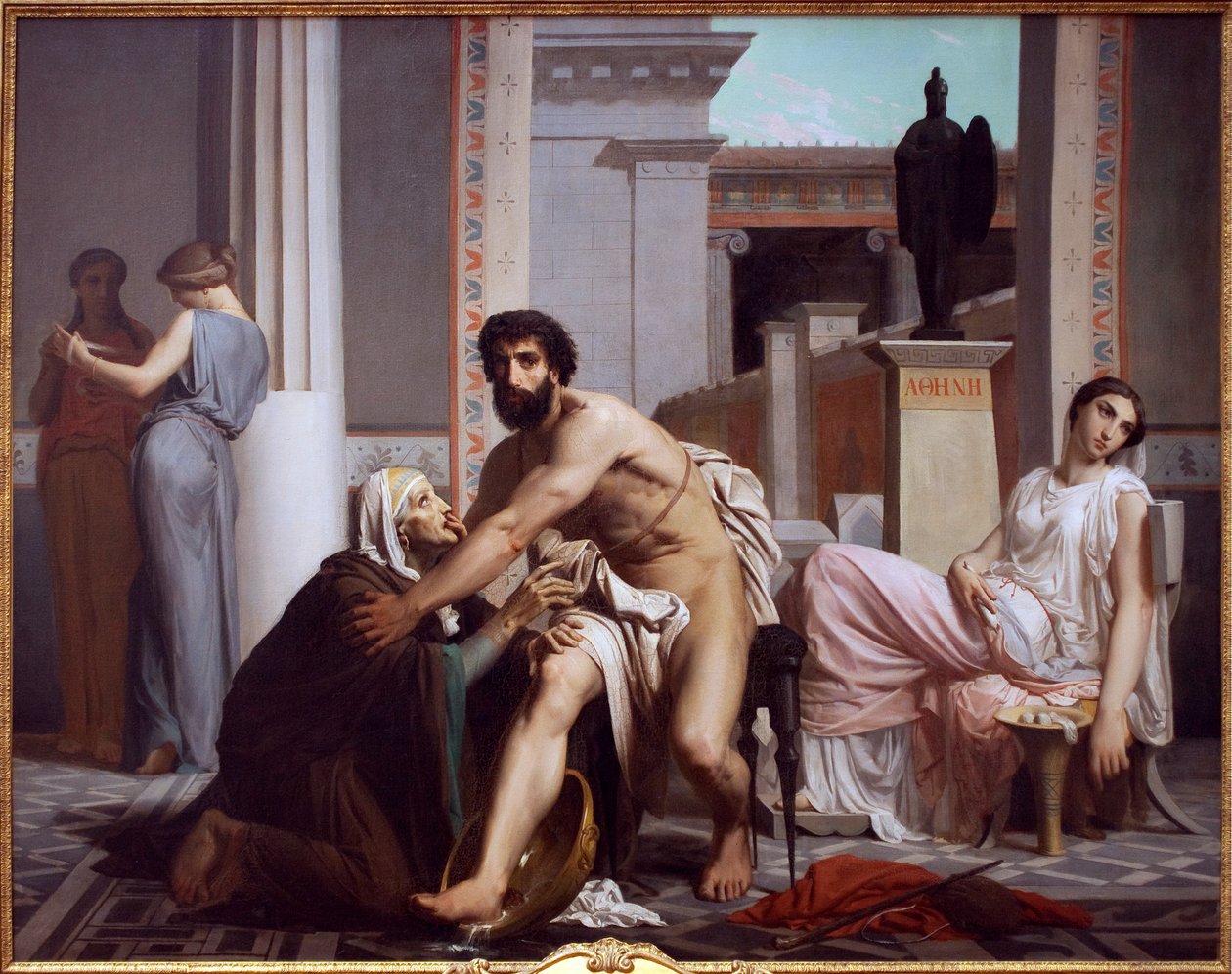 Odysseus tunnisti hänen sairaanhoitajansa Euryclee, 1848 tekijältä William Adolphe Bouguereau