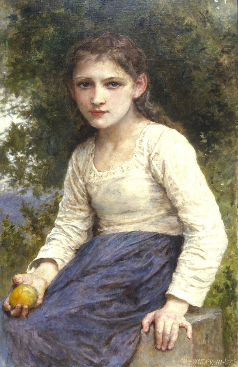 Tyttö omenalla, 1905 tekijältä William Adolphe Bouguereau