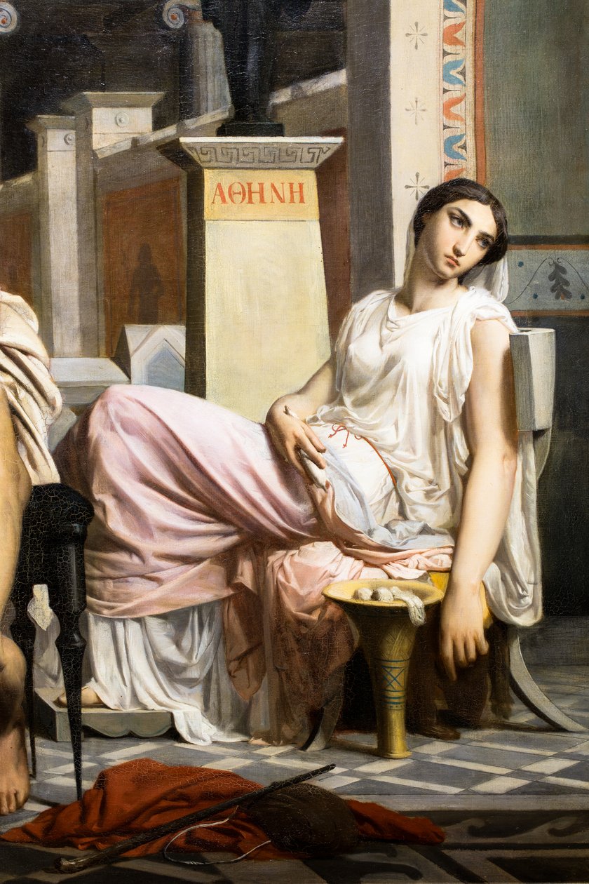 Odysseus tunnistaa hoitajansa palatessaan Troijasta tekijältä William Adolphe Bouguereau