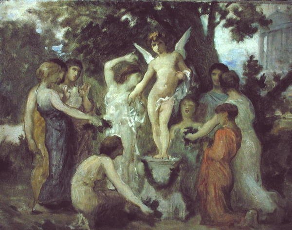 Tarjous Cupidille (öljy kankaalle) tekijältä William Adolphe Bouguereau