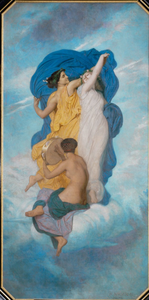 Tanssi, olohuoneen sisustus (öljy ja vaha kankaalle) tekijältä William-Adolphe Bouguereau