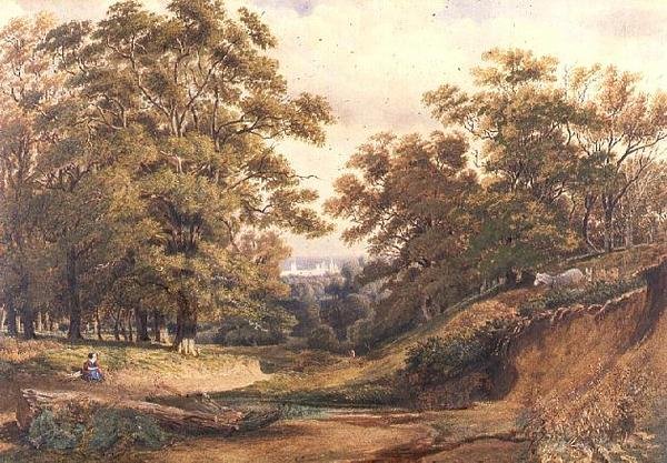 Kohtaus Bagley Woodissa lähellä Oxfordia (akvarelli ja vartaloväri) tekijältä Joseph Mallord William Turner