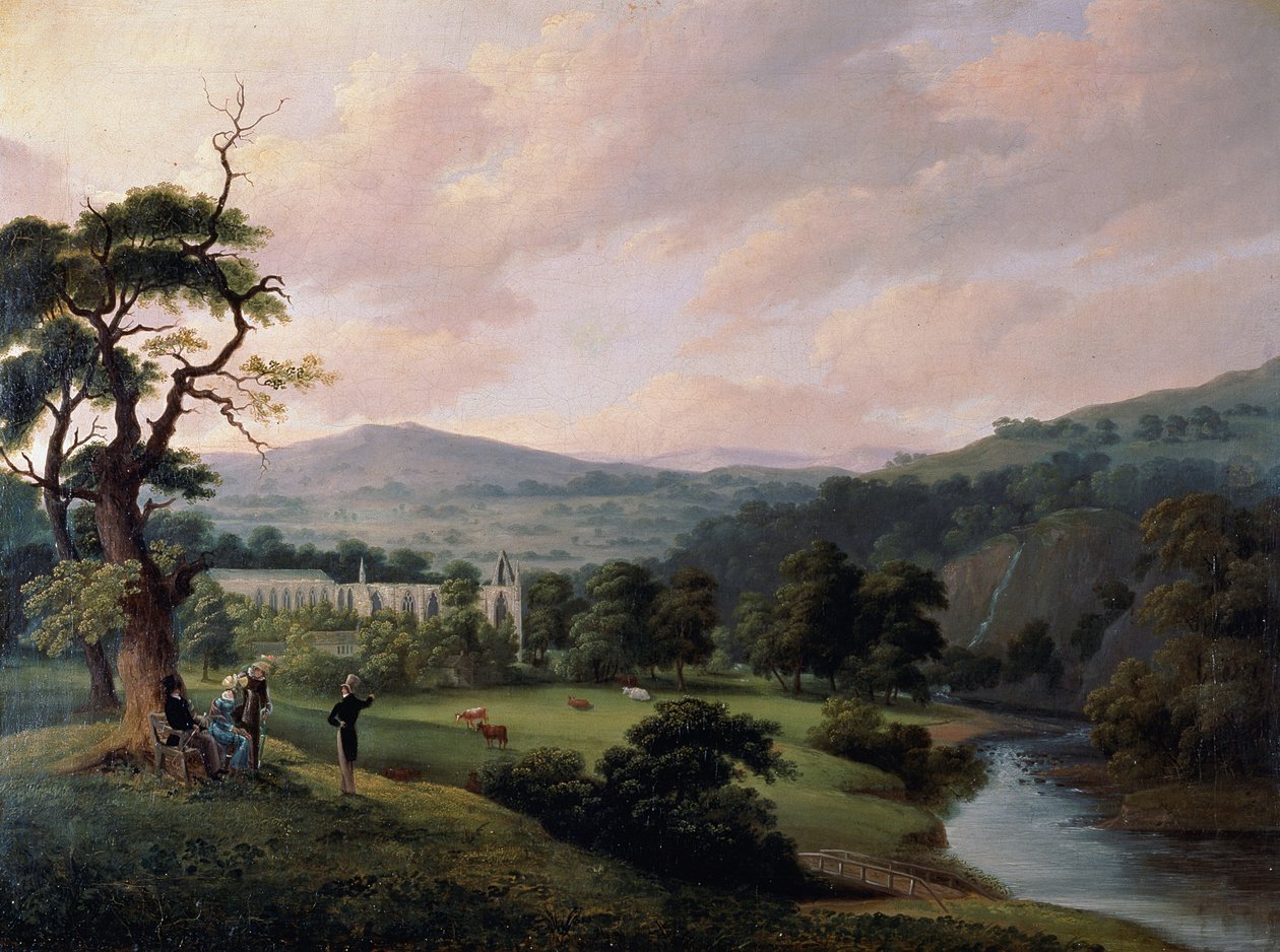 Bolton Abbey River Wharfesta (akvarelli paperille) tekijältä Joseph Mallord William Turner