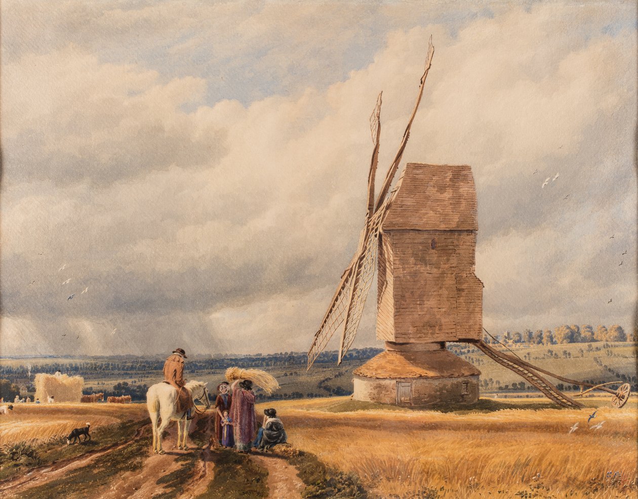 Vanha mylly, päivämäärä tuntematon (akvarelli paperille) tekijältä William (1789 1862) Turner