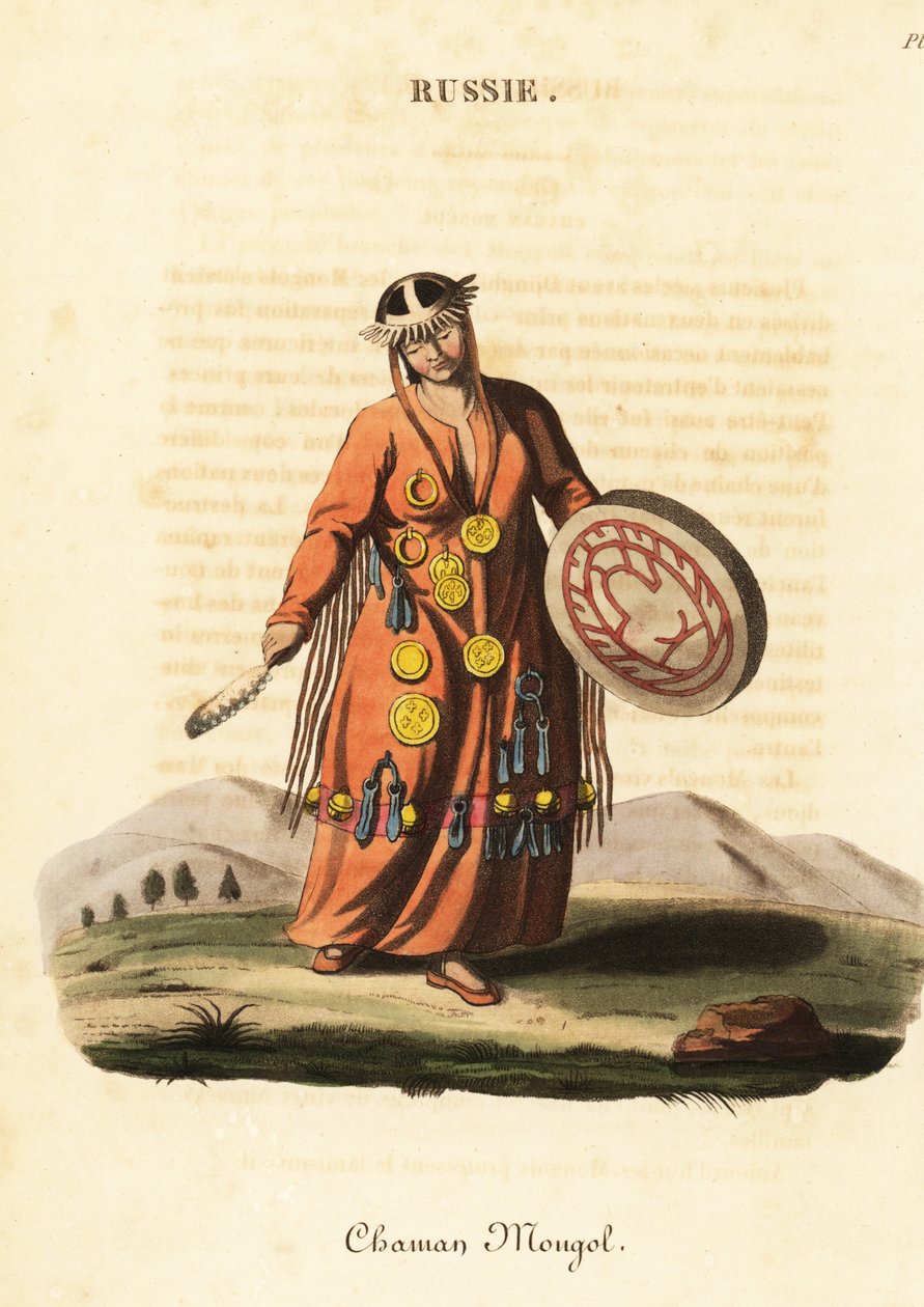 Nainen taikuri tai shamaani, mongolien kansa tekijältä William (after) Alexander