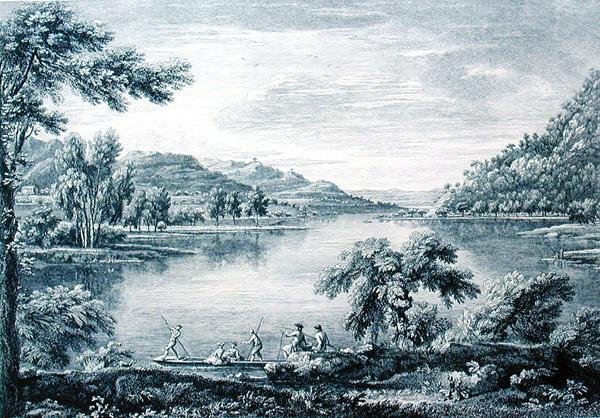 Näkymä Hawswaterista, järvestä lähellä Bantonia Westmorelandissa, Chatelin ja Muller kaivertaneet ja kaivertaneet (kaiverrus) tekijältä William (after) Bellers