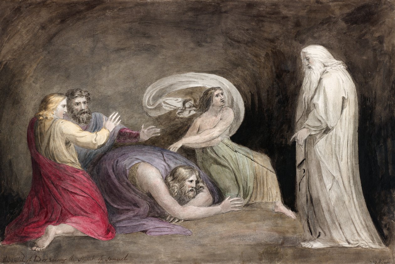 Endorin noita nostaa Samuelin hengen. tekijältä William (after) Blake