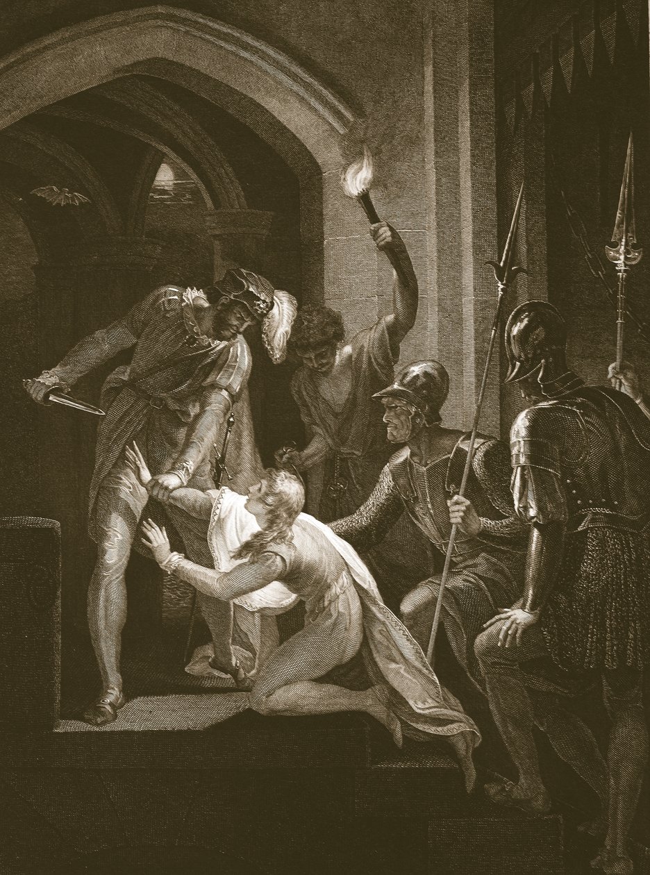 Death of Arthur, kaiverrettu J. Fittler, kuvitus David Humen "The History of England", pub. kirjoittanut R. Bowyer, Lontoo tekijältä William (after) Hamilton