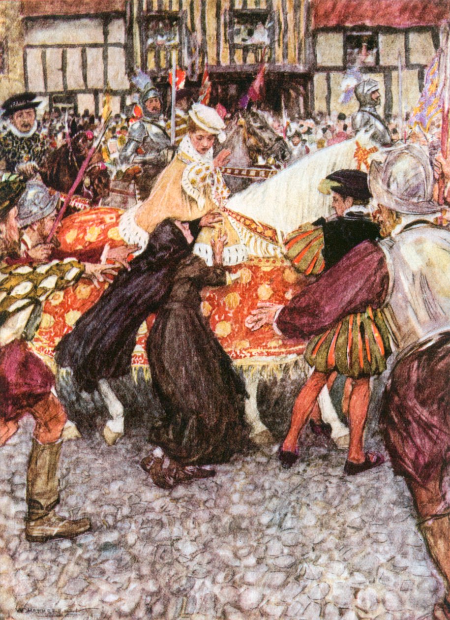 "Oi, lapseni, kultaseni" (värilitografia) tekijältä William (after) Hatherell