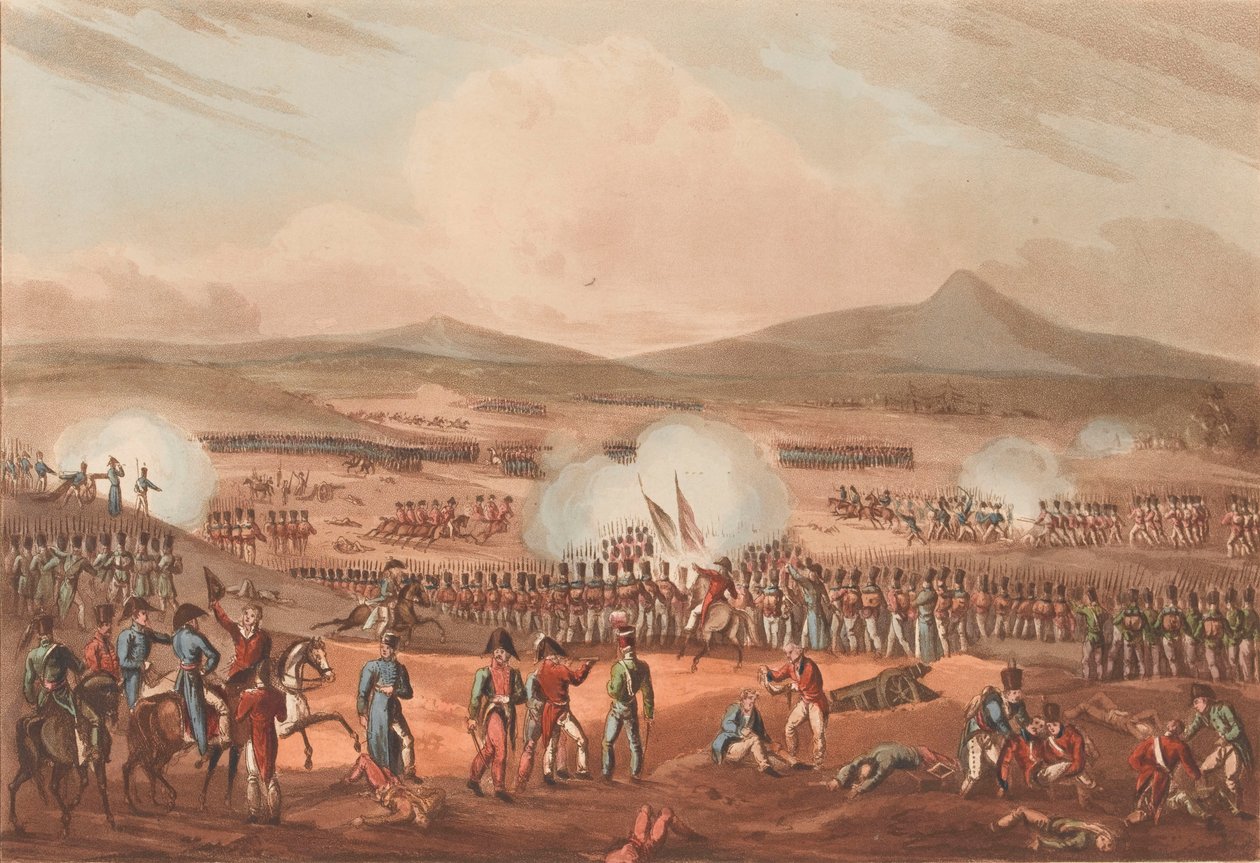 Fuentes DOnoron taistelu, 5. toukokuuta 1811 (akvatinta, värillinen) tekijältä William (after) Heath
