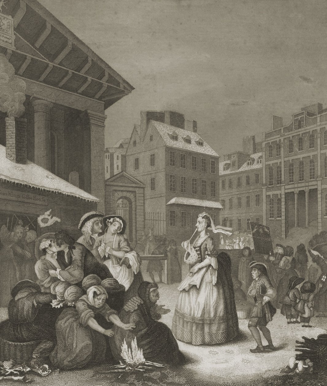 Aamu - Lontoon kadut tekijältä William (after) Hogarth
