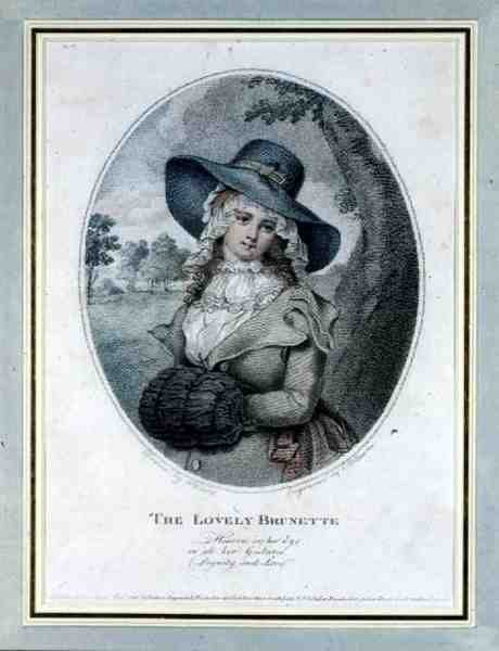The Lovely Brunette, kaiverrus E. Williams, pub. kirjoittanut Prattent tekijältä William (after) Ward