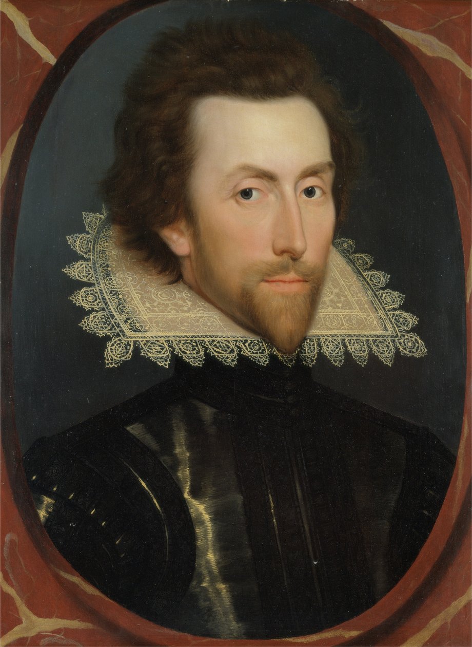 Gray Brydgesin muotokuva, Sudeleyn viides paroni Chandos (n. 1581-1621) n. 1615 (öljy paneelissa) tekijältä William (attr. to) Larkin
