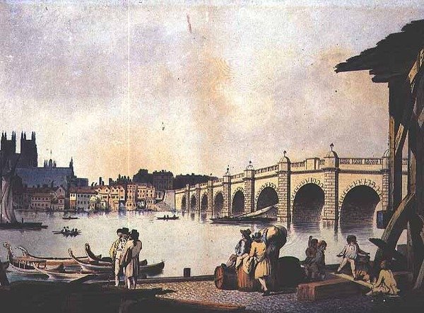 Westminsterin silta (litografia) tekijältä William (attr. to) Marlow