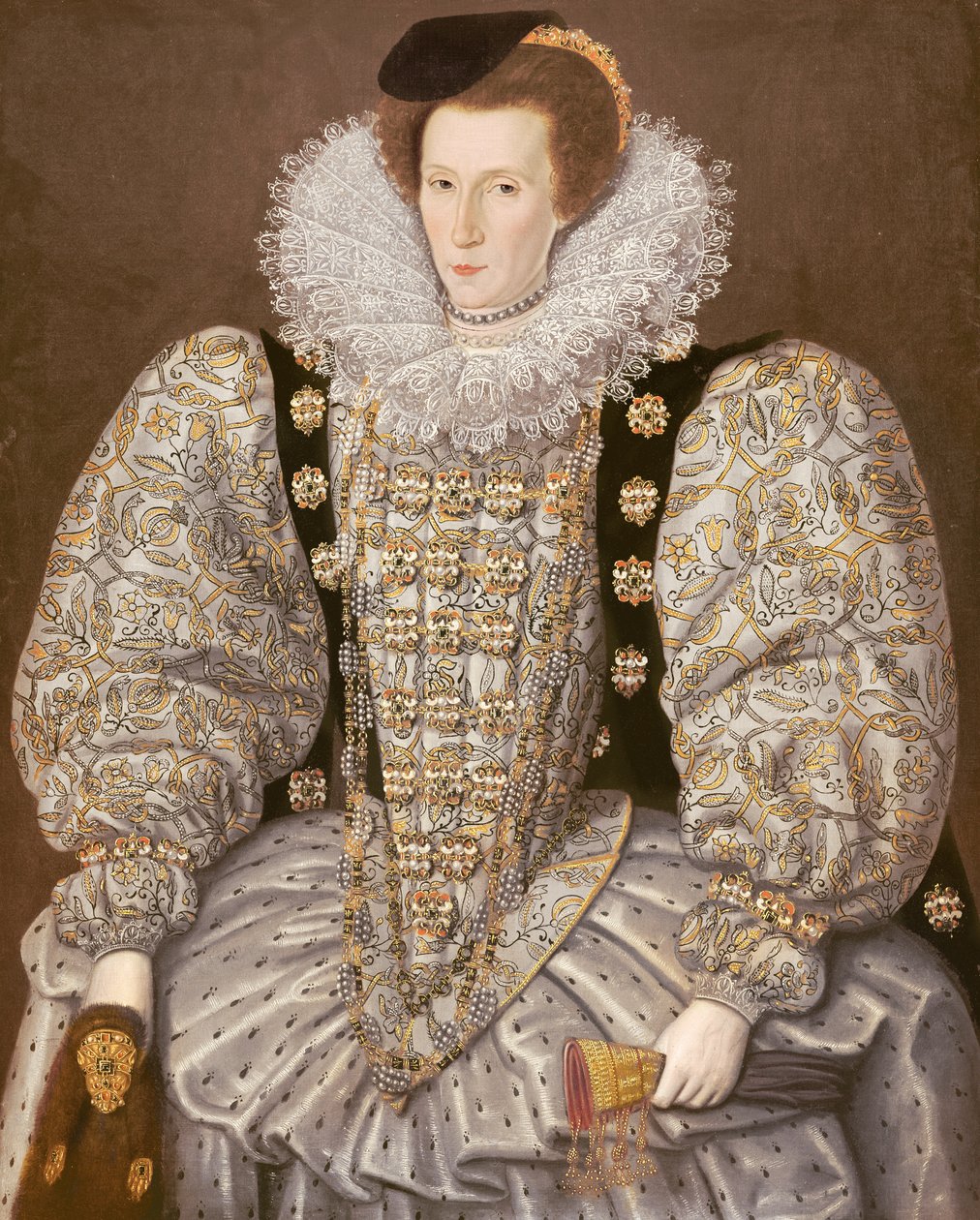 Muotokuva Elisabetin hovin naisesta, noin 1595 (öljy kankaalle). tekijältä William (attr. to) Segar