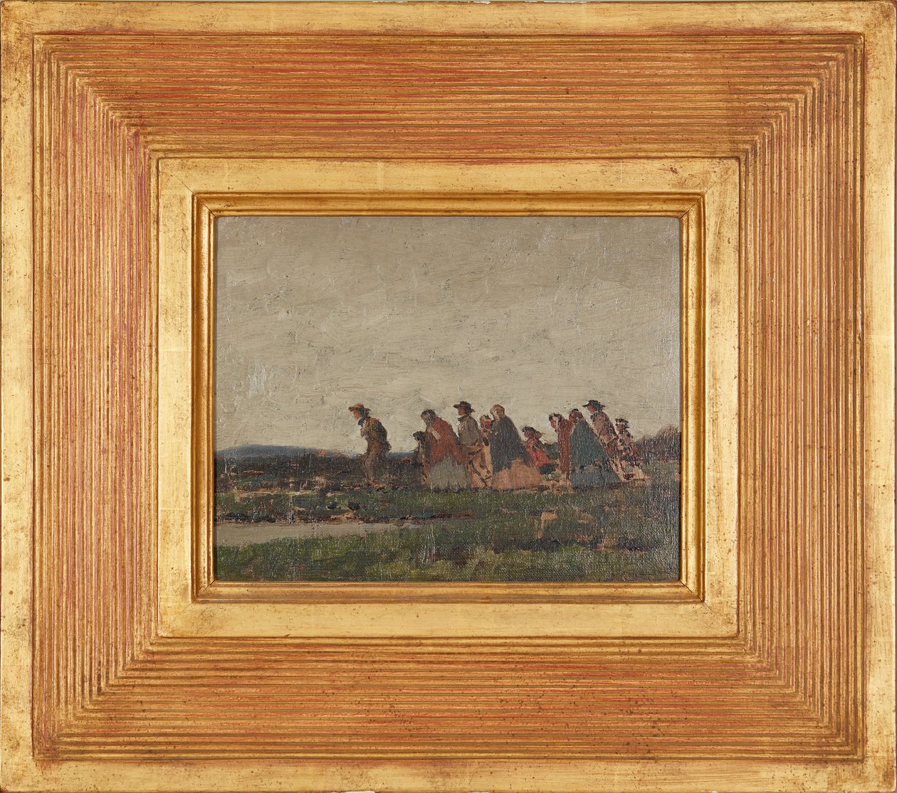 Figuurit ylittävät maiseman (öljy kankaalle) tekijältä William (circle of) Nicholson