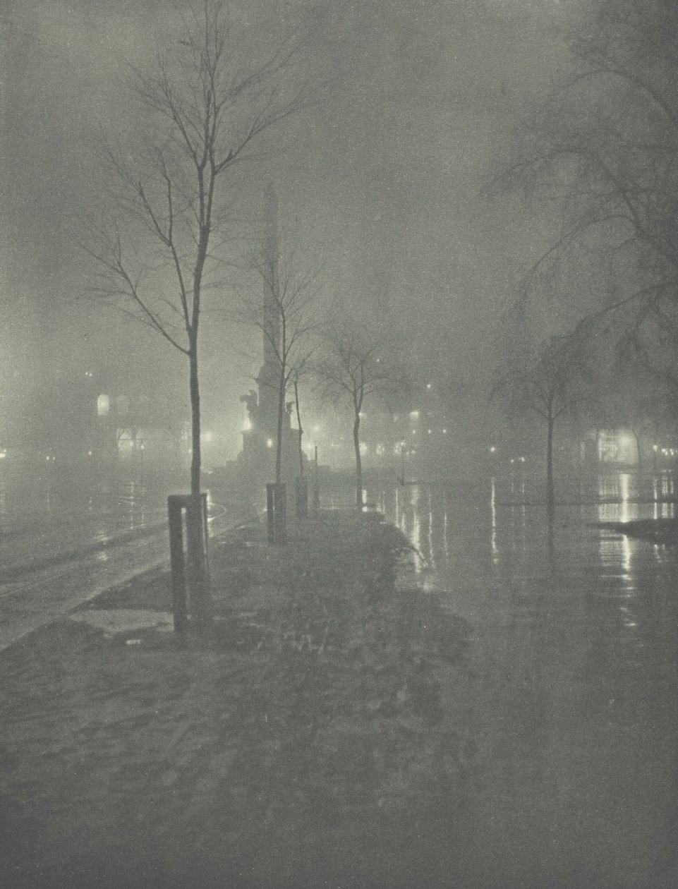 Wet Night, Columbus Circle, New York, n. 1897. tekijältä William A. Fraser