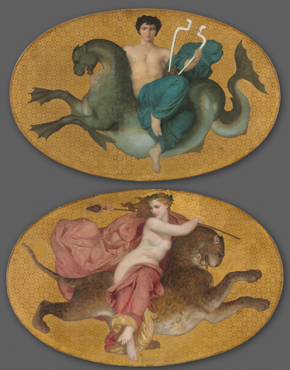 Arion merihevosella ja Bacchante pantterissa (pari) tekijältä William Adolphe Bouguereau