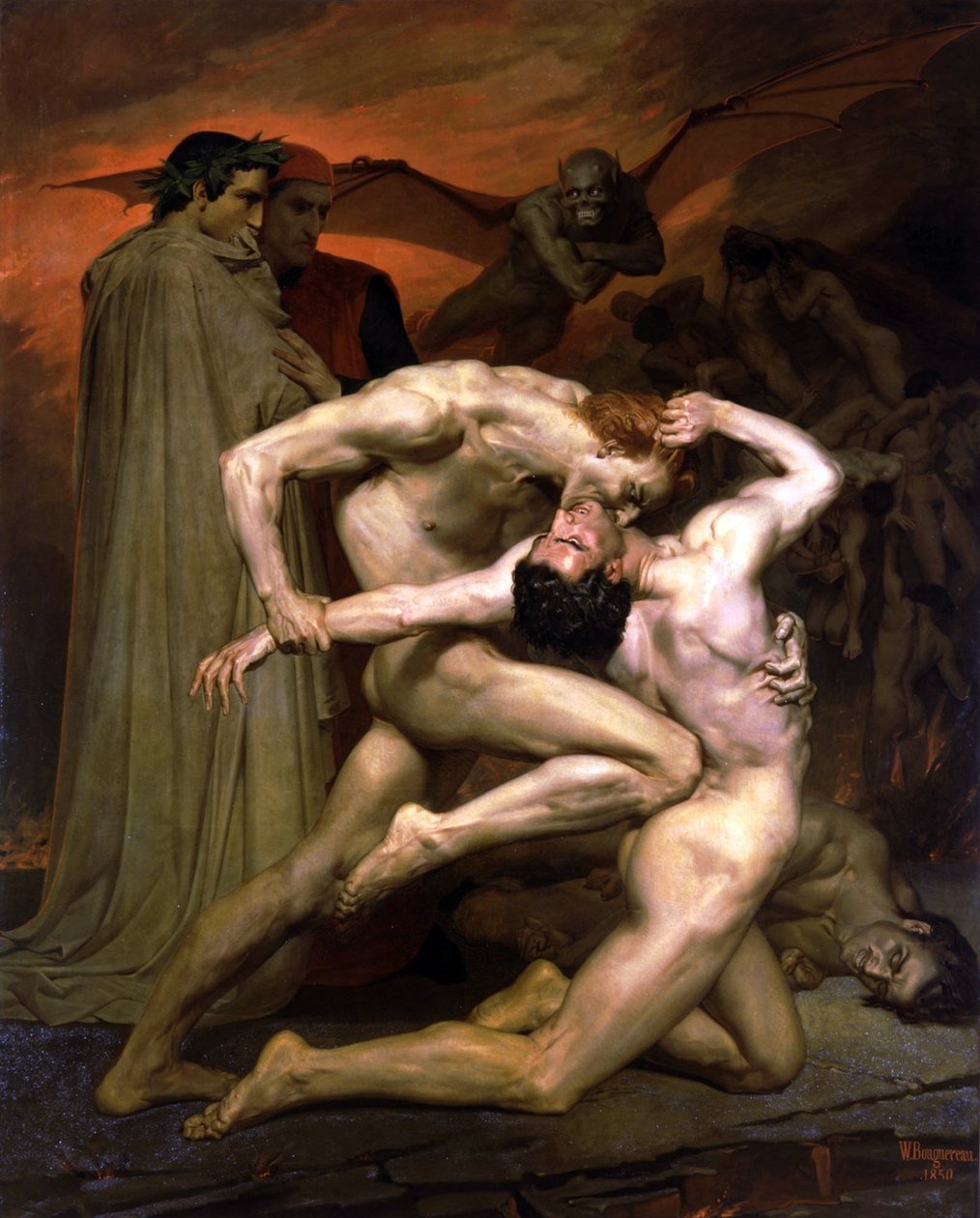 Dante ja Virgil helvetissä tekijältä William Adolphe Bouguereau