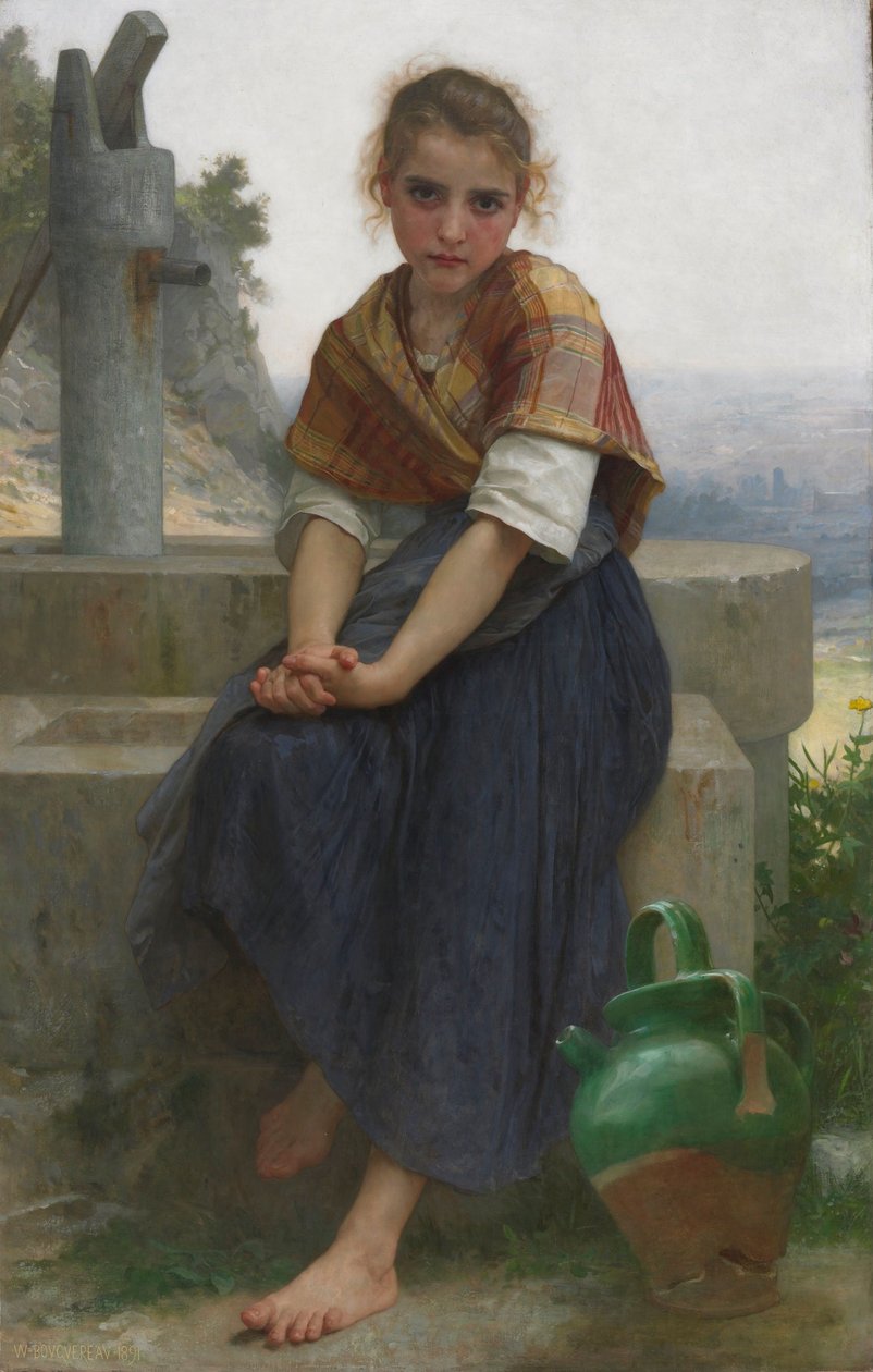 Ranskalainen:  La Cruche Cassée Rikkinäinen kannu tekijältä William Adolphe Bouguereau