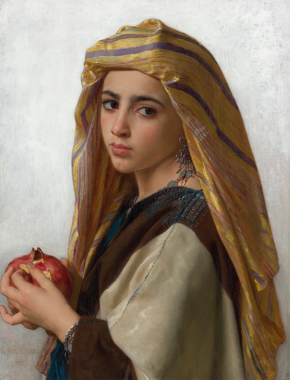 Tyttö, jolla on granaattiomena tekijältä William Adolphe Bouguereau