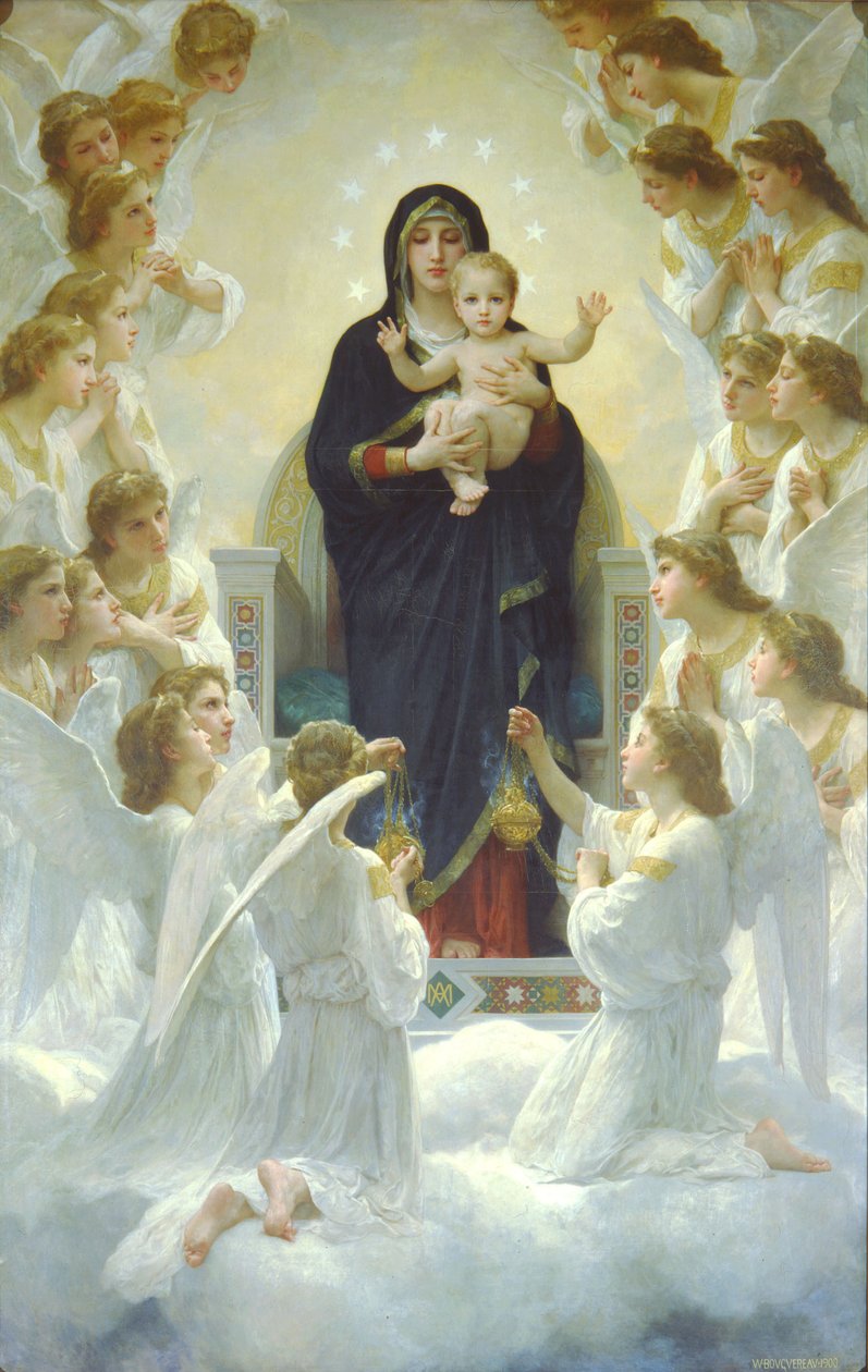 Enkelten kuningatar tai Neitsyt enkeleiden kanssa tekijältä William Adolphe Bouguereau