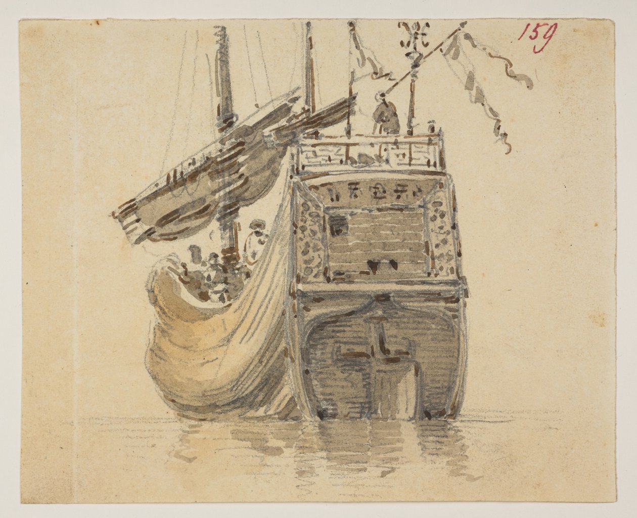 159 Vene.  , albumista, jossa on 372 piirustusta maisemista, rannikoista, pukuista ja arjesta, jotka on tehty Lord Macartneyn Kiinan keisarin suurlähetystön aikana vuosina 1792–1794 (kynä ja akvarelli paperille) tekijältä William Alexander