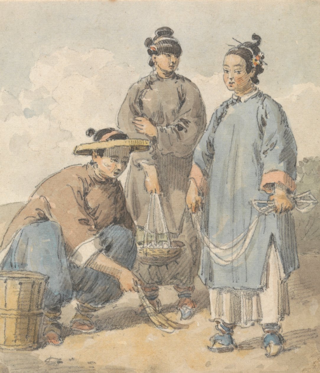 Três mulheres chinesas vendedoras ambulantes finlandesas tekijältä William Alexander