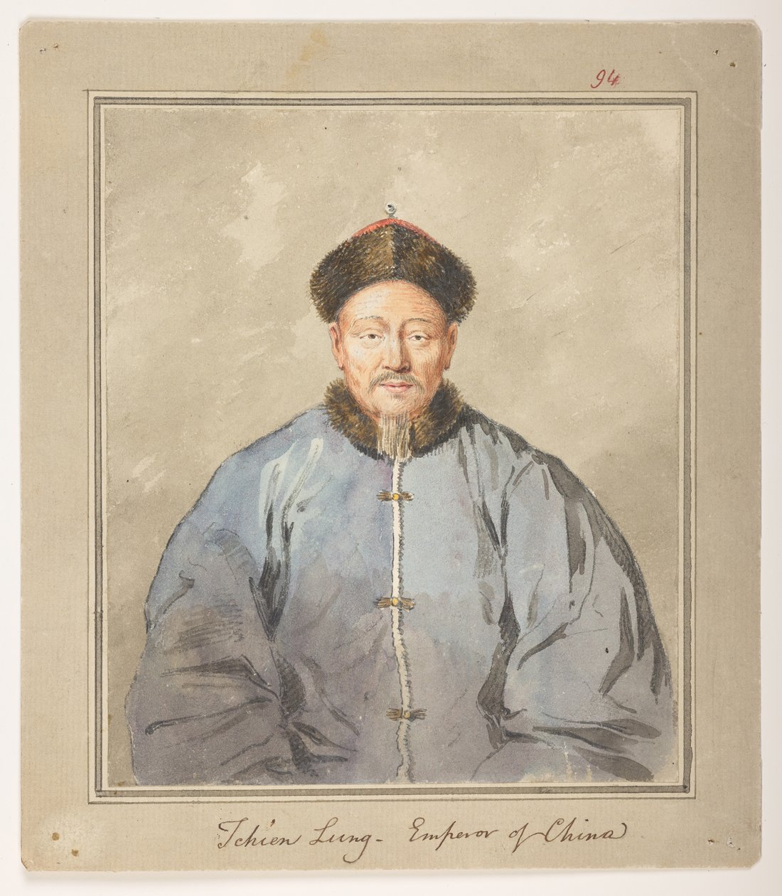 WD 959, osa 1 f.94, Chien Lung, Kiinan keisari, c1793. Muotokuva Kiinan keisari Ch