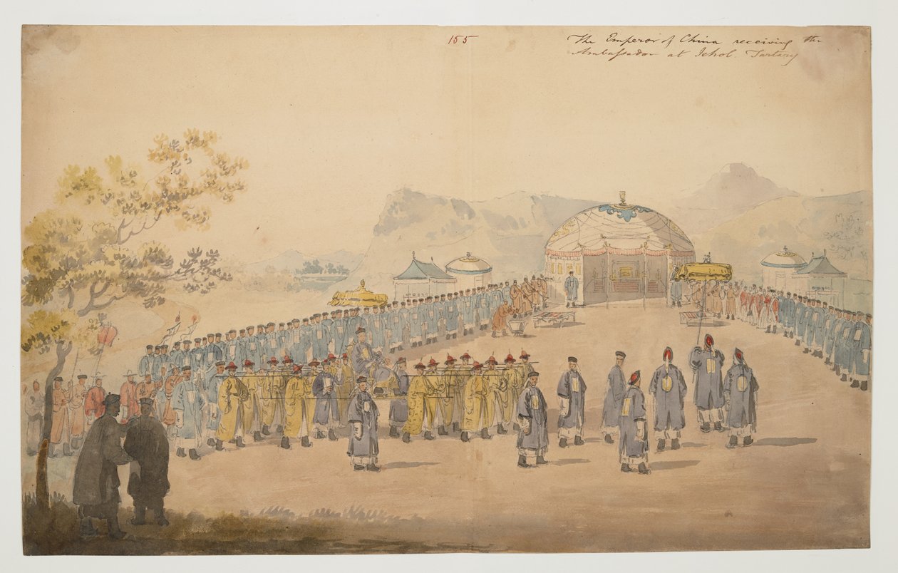 WD 961 f.58 "Kiinan keisari vastaanottaa suurlähettilään Jeholissa, Tartaarissa" tekijältä William Alexander