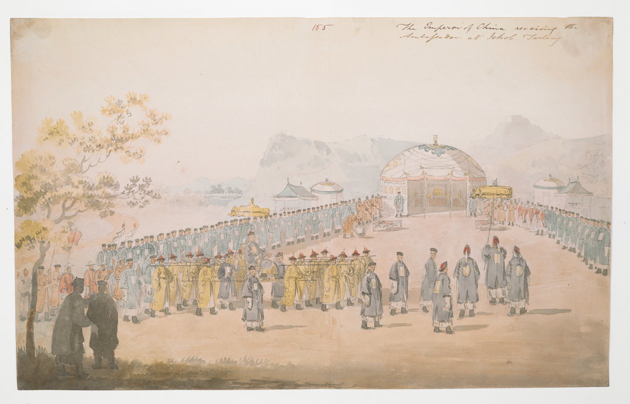 WD 961 f.58 "Kiinan keisari vastaanottaa suurlähettilään Jeholissa, Tartaarissa" tekijältä William Alexander