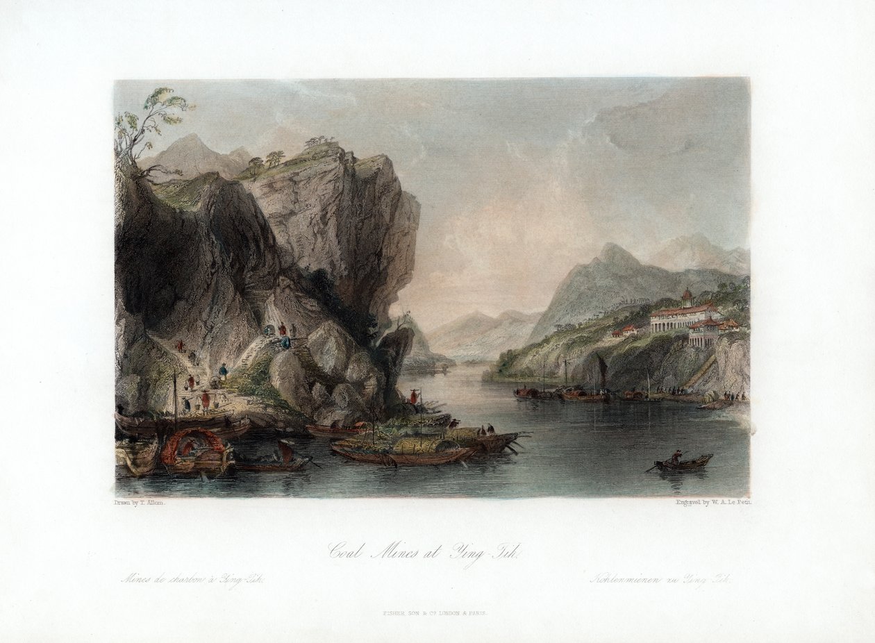 "Cal Mines at Ying-Tih", Kiina, n. 1840. tekijältä William Alexander Le Petit