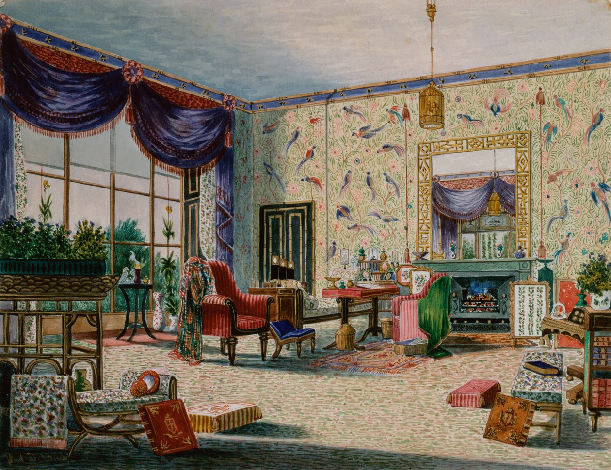 Kiinalainen salonki, Middleton Park, Oxfordshire tekijältä William Alfred Delamotte