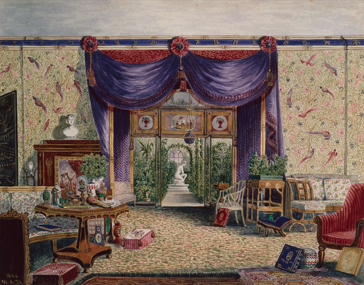 Kiinalainen huone Middleton Parkissa, Oxfordshiressä tekijältä William Alfred Delamotte