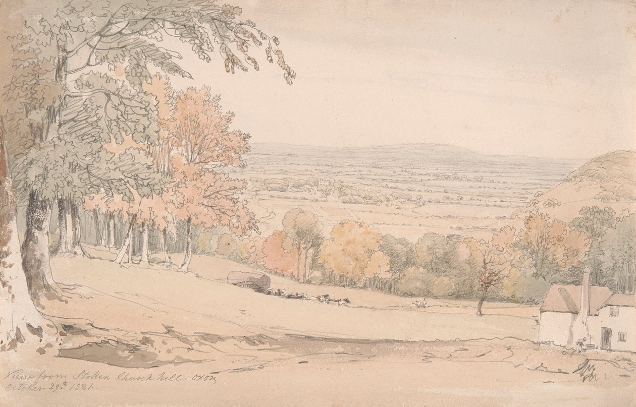 Näkymä Stokenchurch Hilliltä, Buckinghamshire tekijältä William Alfred Delamotte