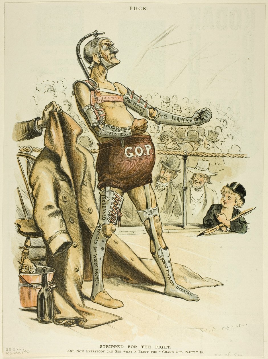 Stripped for the Fight, alkaen Puck tekijältä William Allen Rogers