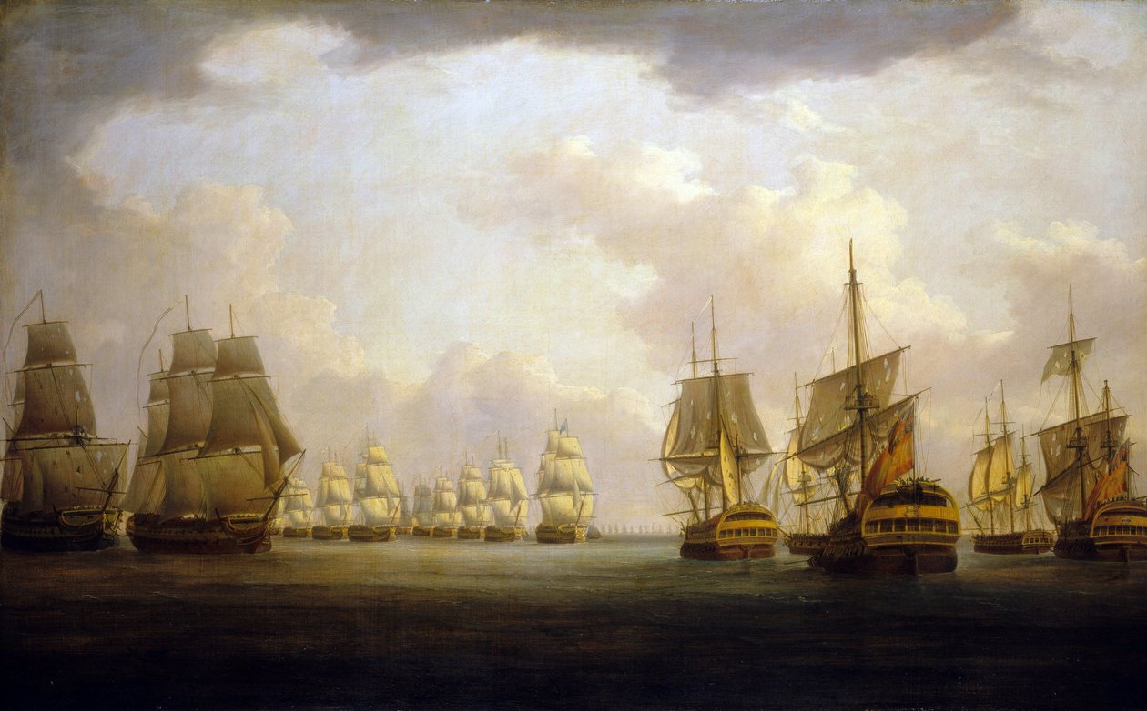 Finisterren niemimaan taistelu (Finistère), 1800-luvun alku (öljy kankaalle) tekijältä William Anderson