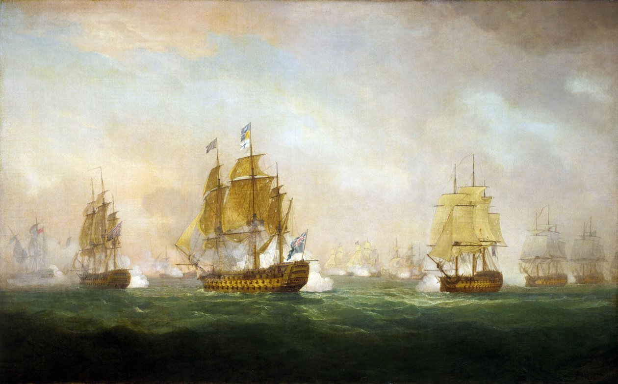 Finisterren niemimaan taistelu (Finistère), 1800-luvun alku (öljy kankaalle) tekijältä William Anderson
