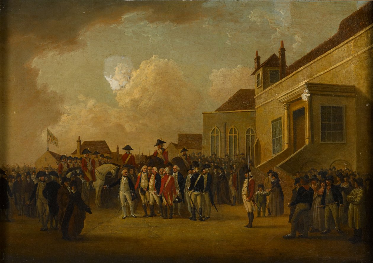 Frederick Augustus, Yorkin herttua, arvioi joukkoja Flanderissa, noin 1794 tekijältä William Anderson