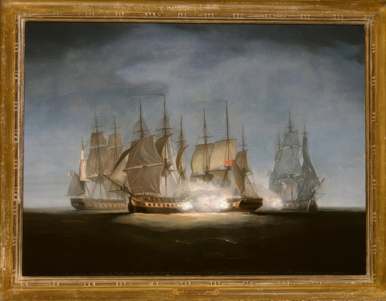 HMS Sibylle feuert aufdie Forte, 1799 / Gem. v. W. Anderson tekijältä William Anderson