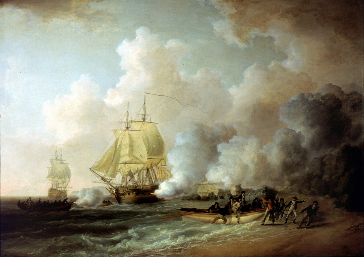 Fort Louisin (Martinique) valtaaminen brittien toimesta 20. maaliskuuta 1794. tekijältä William Anderson