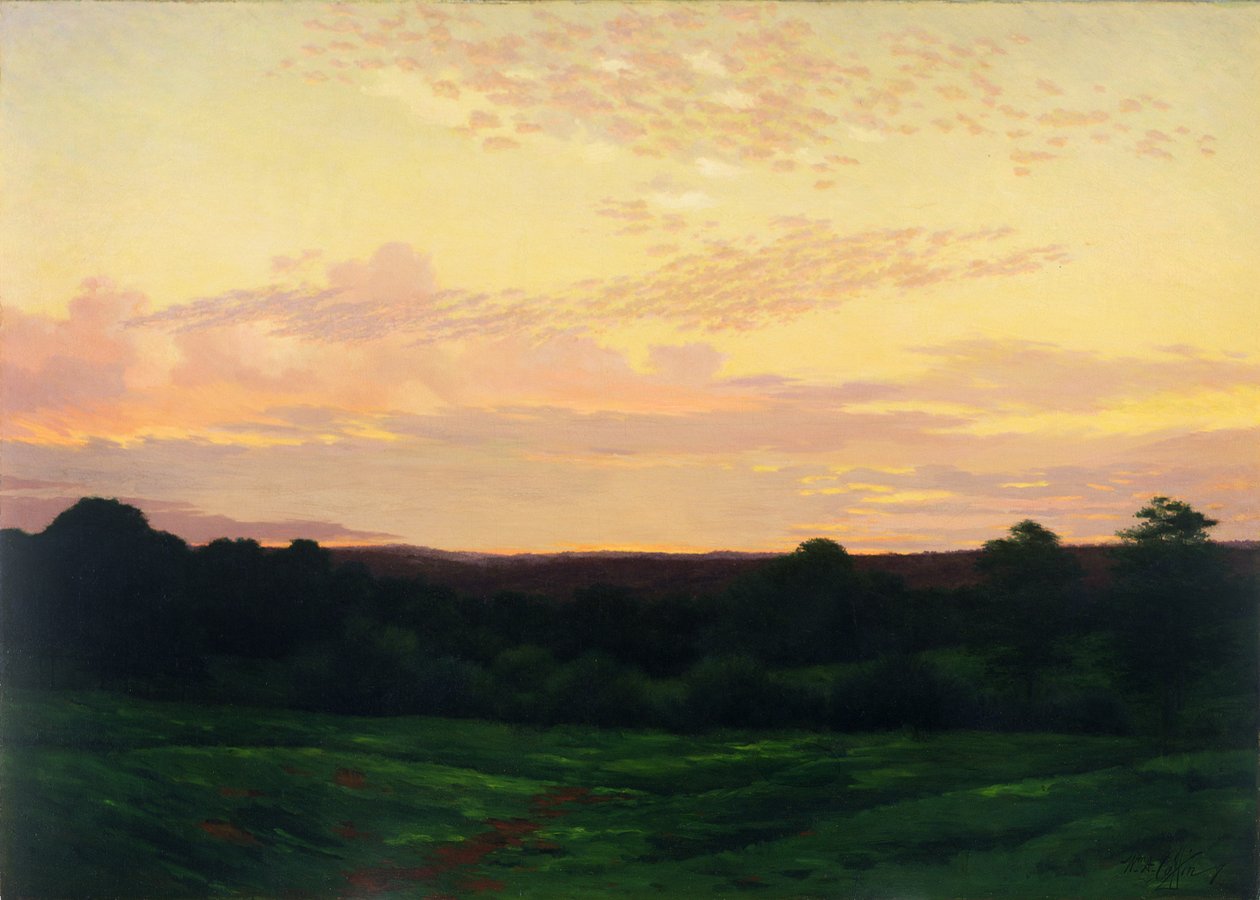 Evening, Somerset Valley, Pennsylvania, n. 1898 (öljy kankaalle) tekijältä William Anderson Coffin