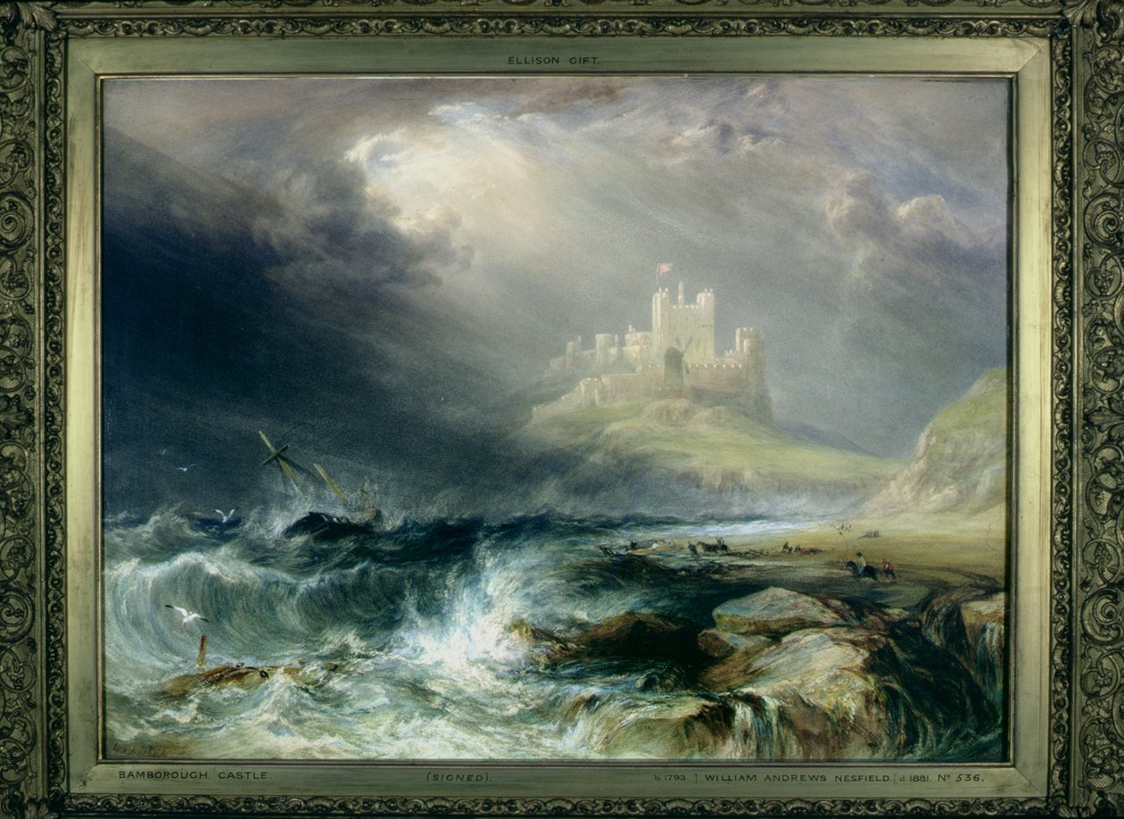 Bamburghin linna, Northumberland tekijältä William Andrews Nesfield