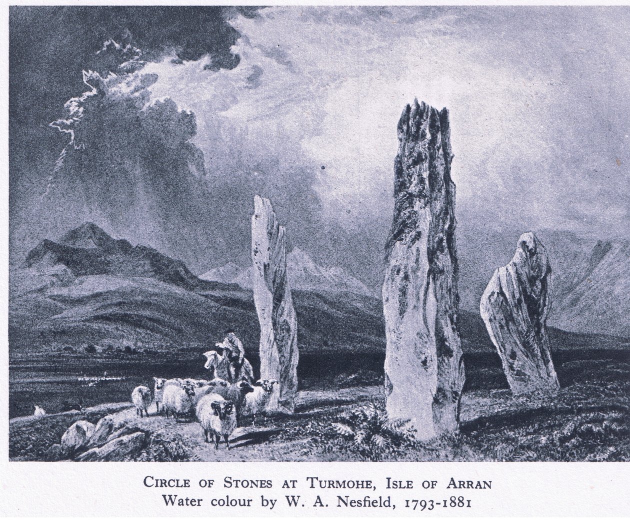 Kivien ympyrä Turmoressa, Isle of Arran, 1945 tekijältä William Andrews Nesfield