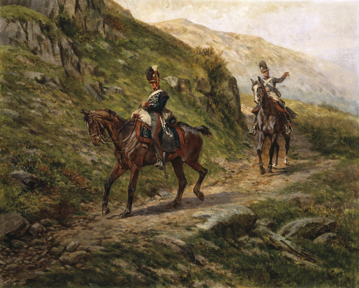 Vilkaisu vihollista, noin 1910 tekijältä William Barnes Wollen