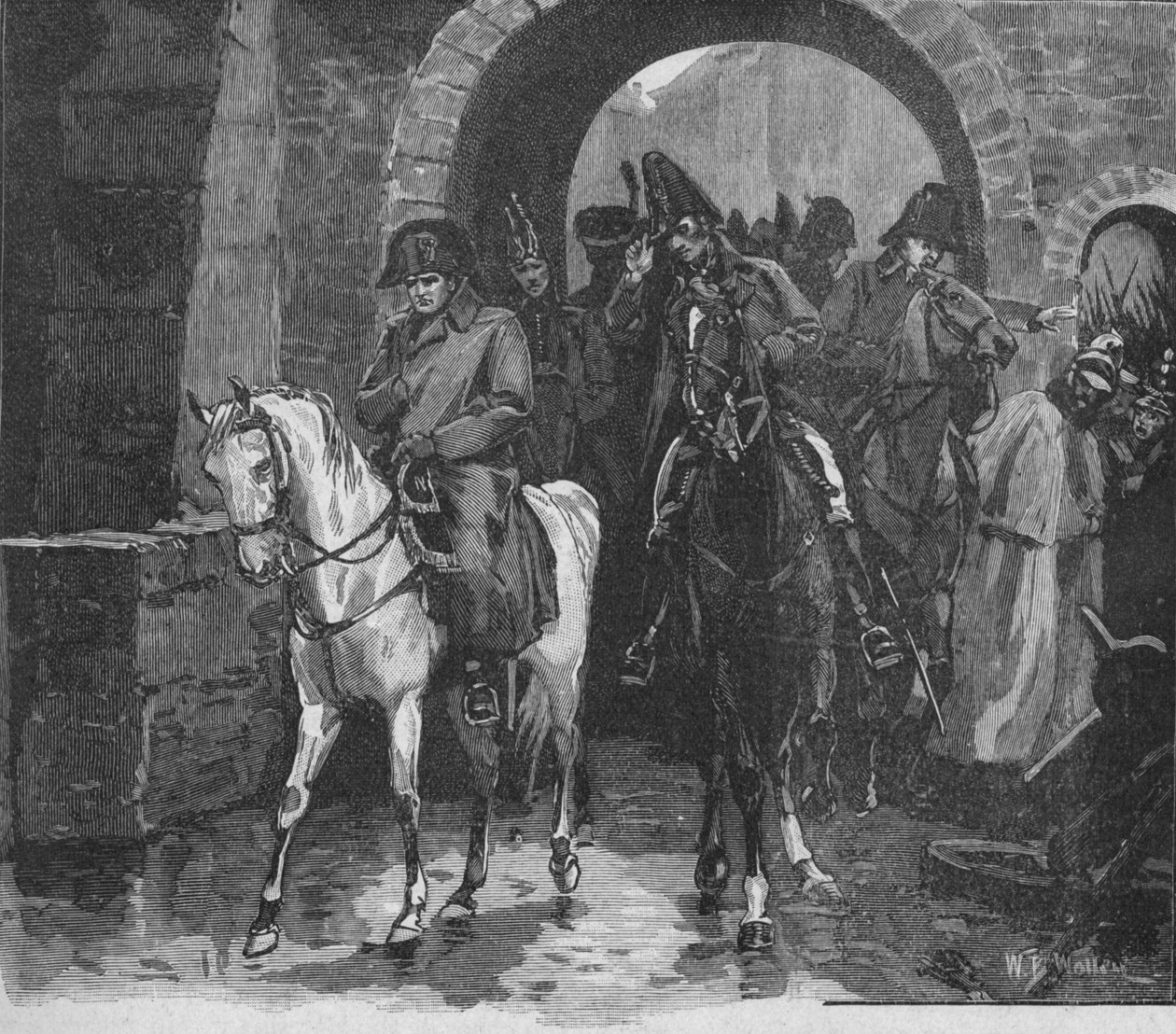 Napoleon ratsasti pienen sviitin kanssa St. Peters Gaten kautta, 1902 tekijältä William Barnes Wollen
