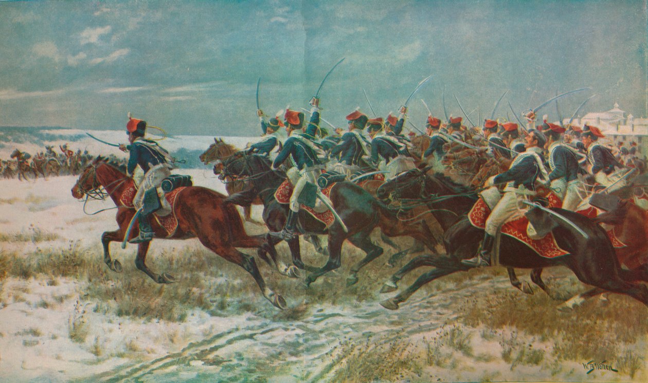 10. husaarin panos Benevente Corunnan kampanjassa, 1809, c1915 1928 tekijältä William Barnes Wollen