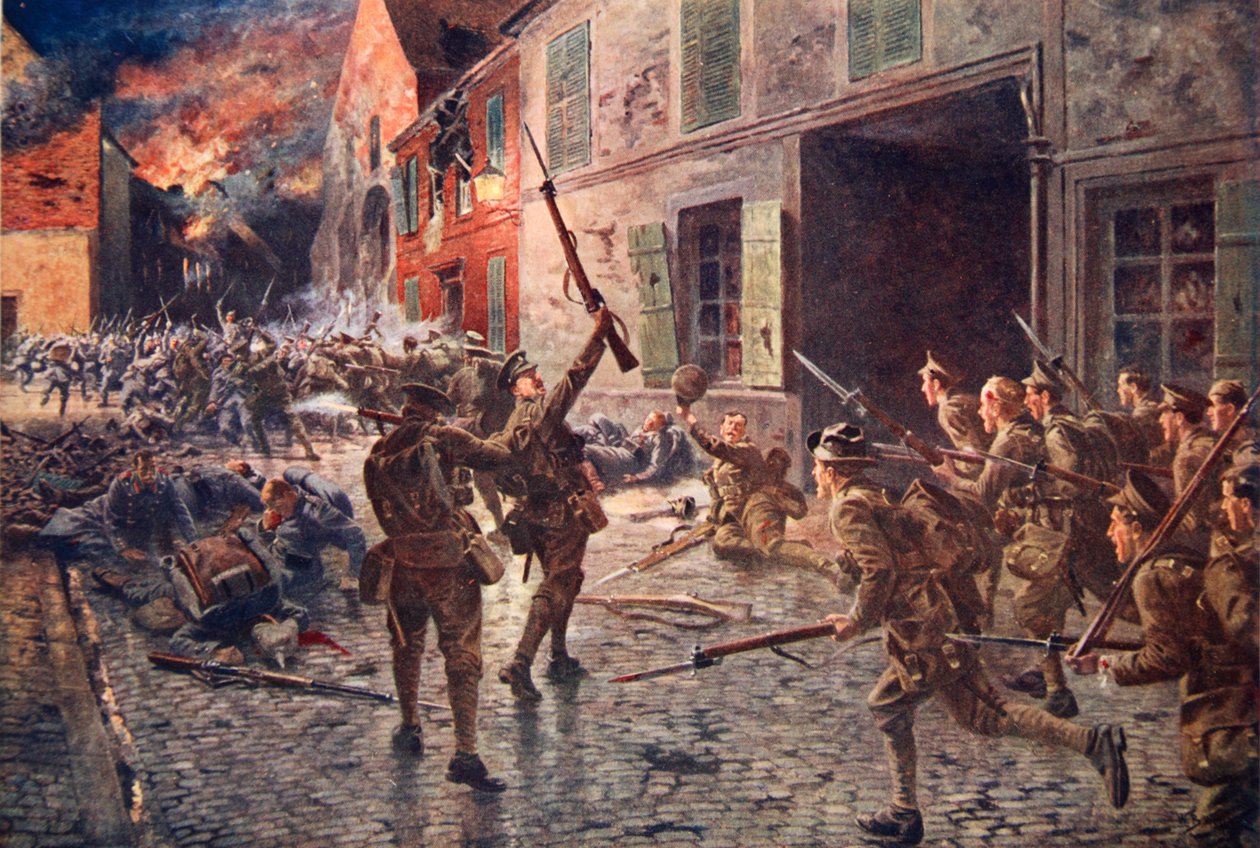 The Coldstream Guards at Landrecies, elokuu 1914 tekijältä William Barnes Wollen